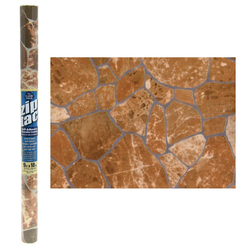 Zip Tac Self-Adhesive Decorative Shelf Liner Flagstone Design - 9 Ft X 18 In